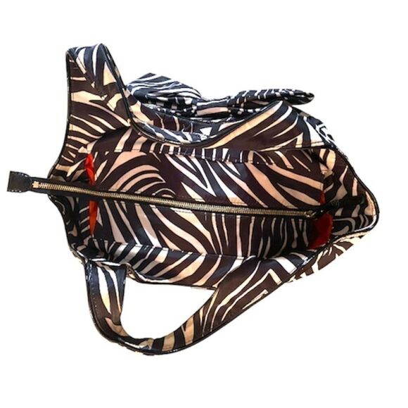 Kate Spade Zebra Print Hobo Bag Red Interior Bow - Picture 11 of 14